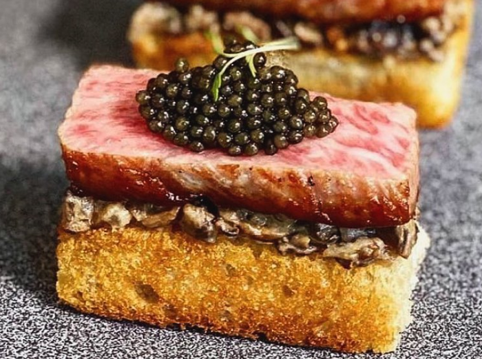 Caviar & Wagyu Sando Bites