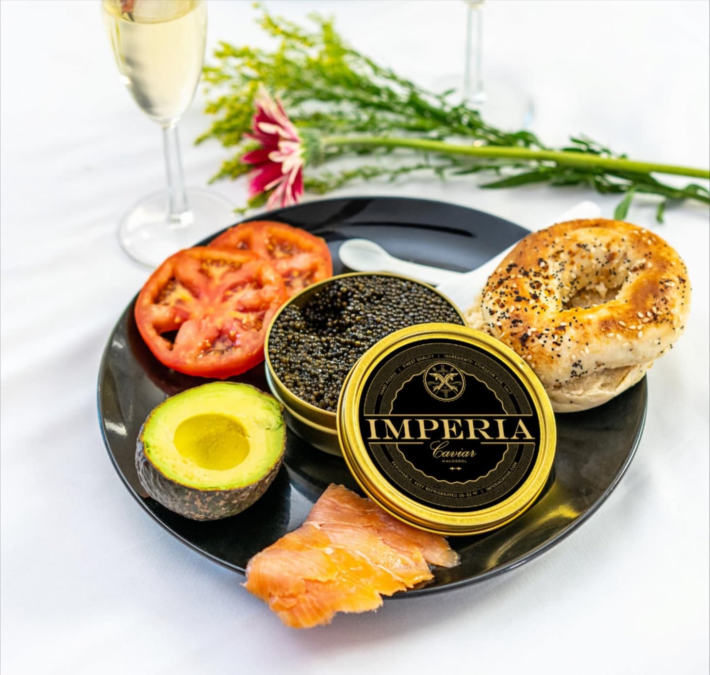 Caviar bagel