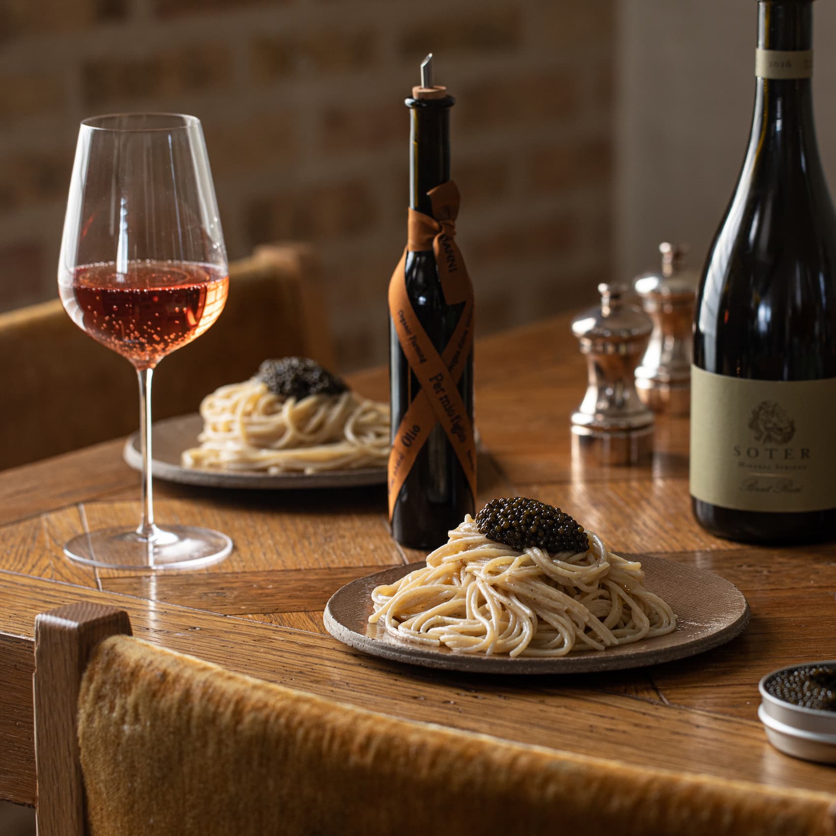 Caviar date pasta night