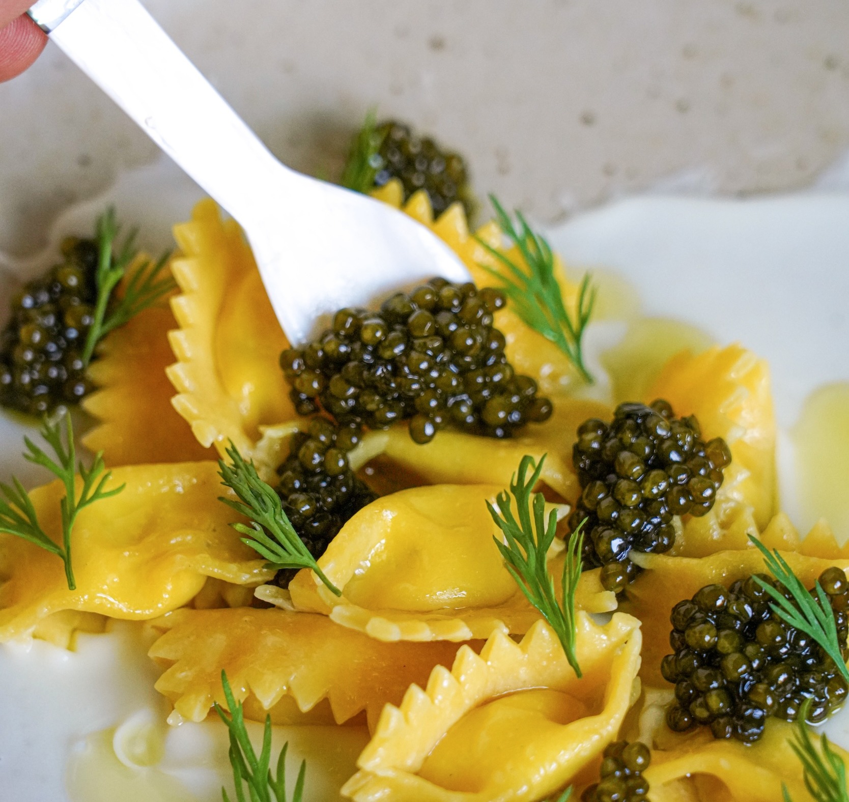 Caviar pasta