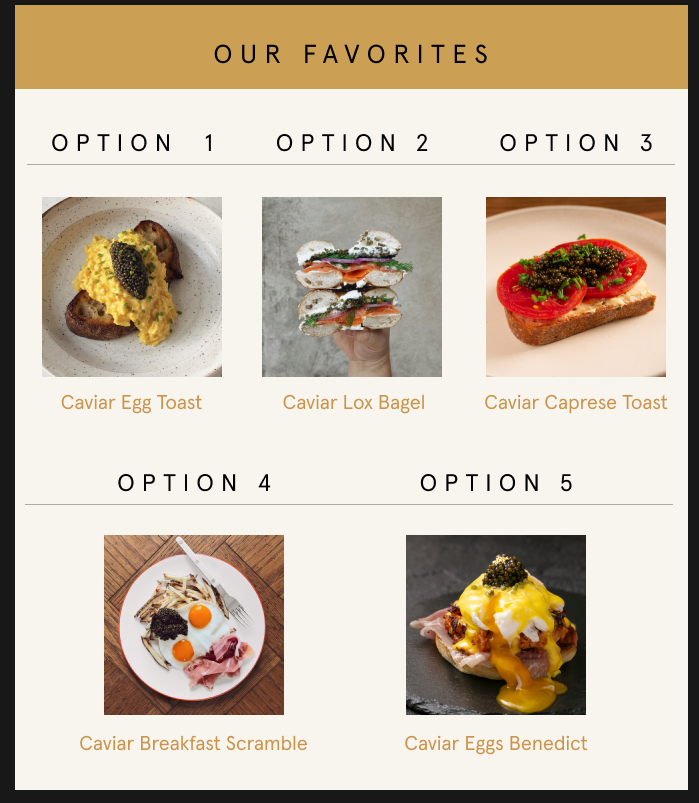 Caviar breakfast ideas