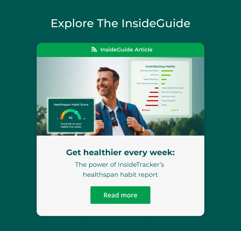 Get healthier every week: The power of InsideTracker’s  healthspan habit report - Click here to read more