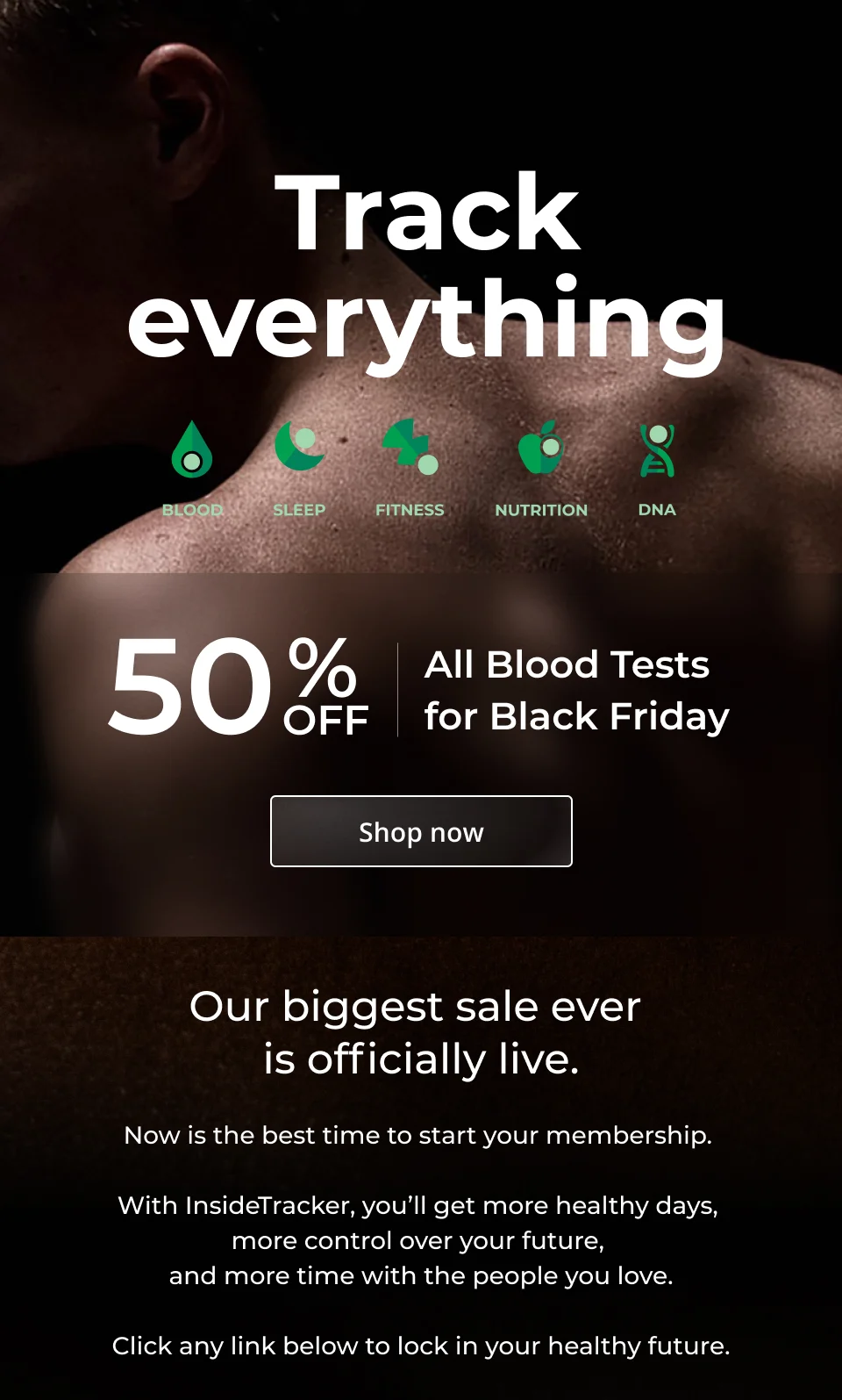 Track everything - 50% off all blood tests for Black Friday! Click here to shop now.