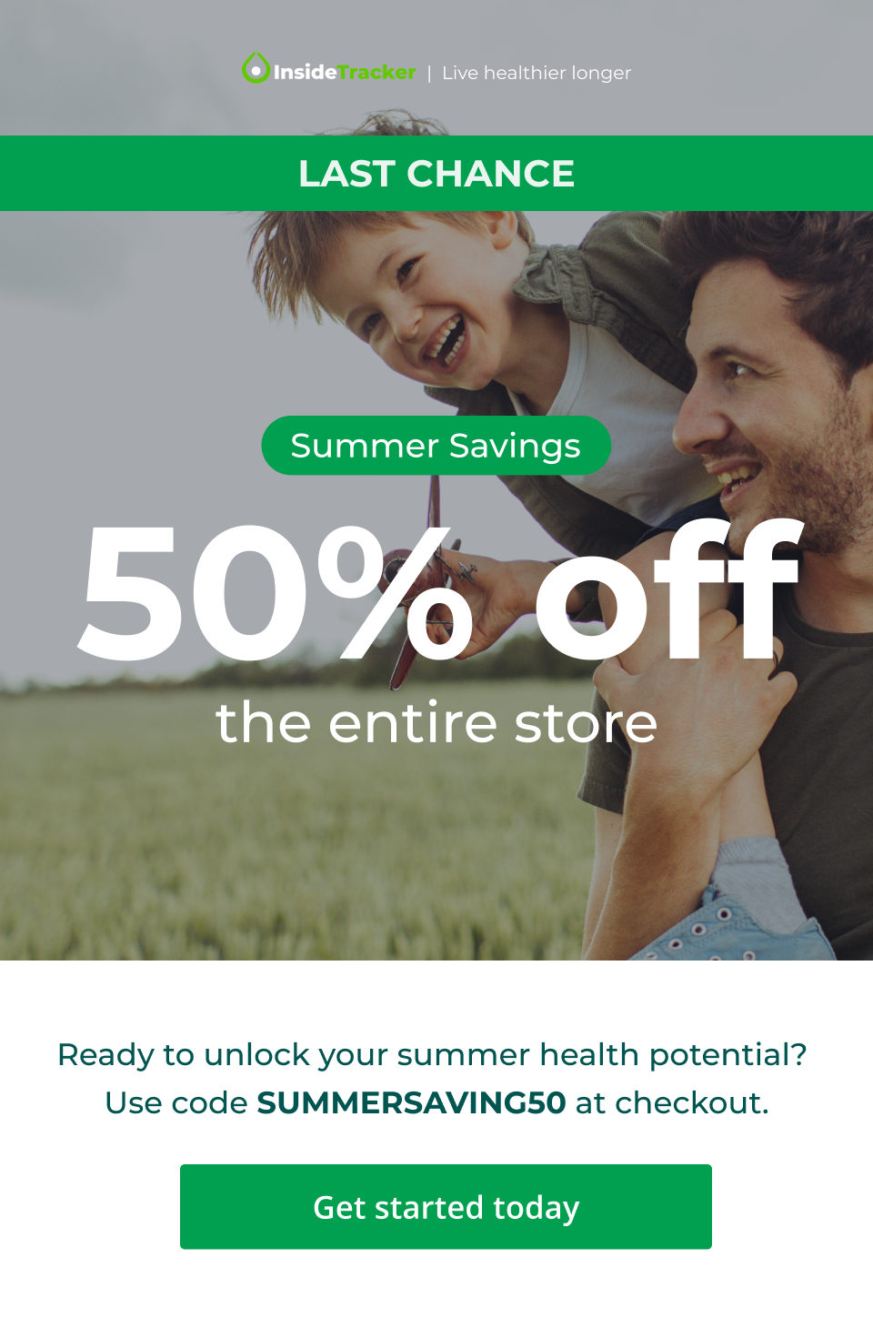 Summer savings take 50% off the entire store - last chance