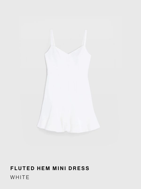 Fluted Hem Mini Dress