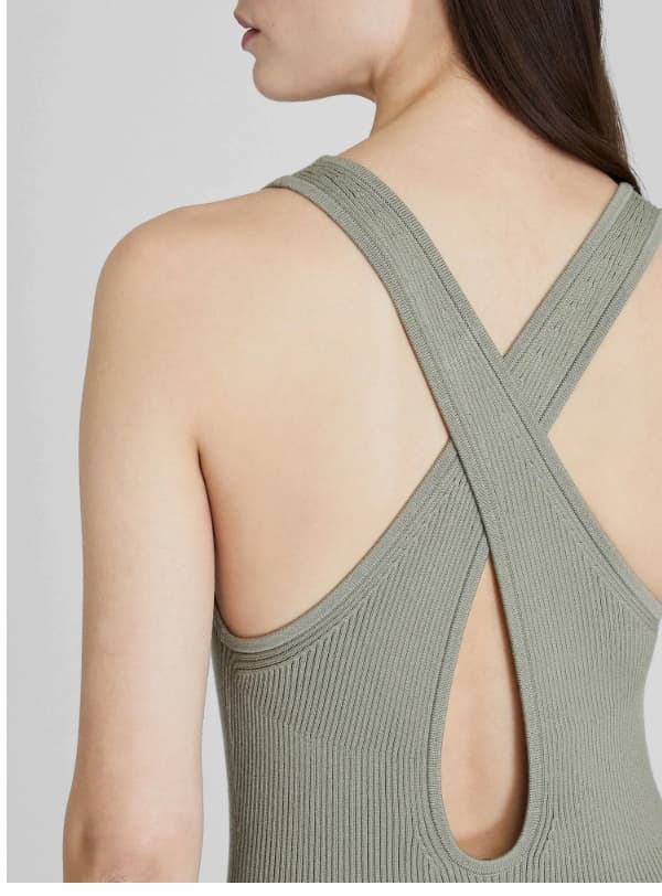 Ribbed Cross Back Dress