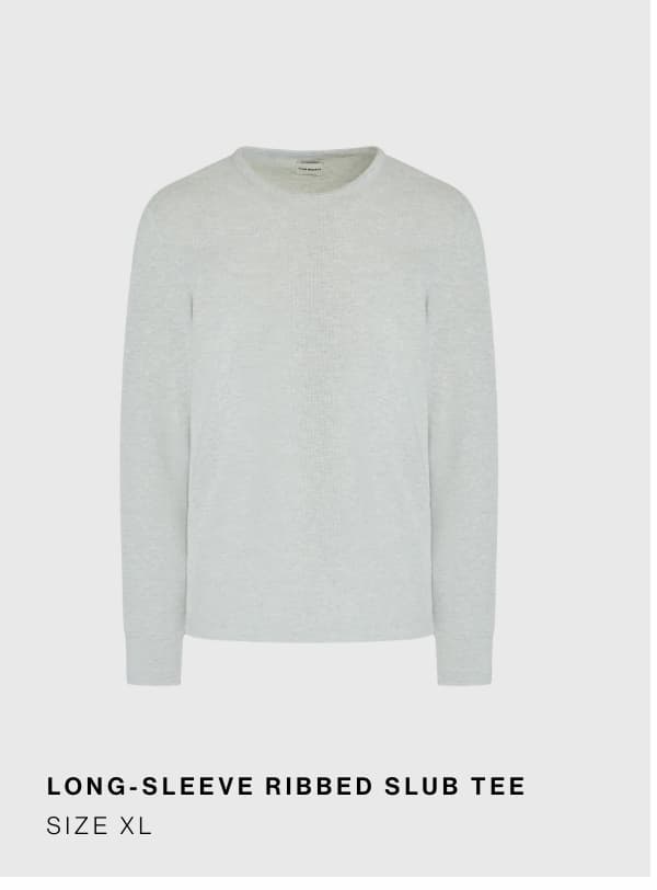 Long-Sleeve Ribbed Slub Tee