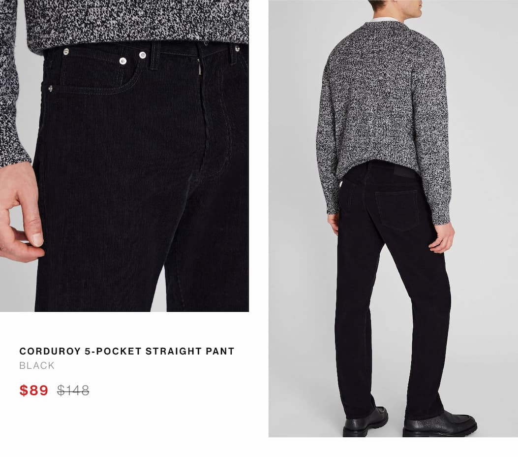 Corduroy 5-Pocket Straight Pant
