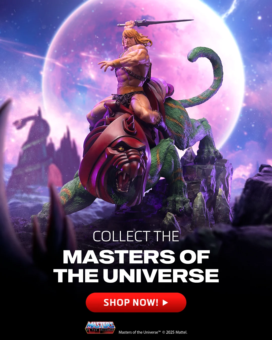 Statue He-Man and Battle Cat Deluxe - Masters of the Universe - Art Scale 1/10 - Iron Studios