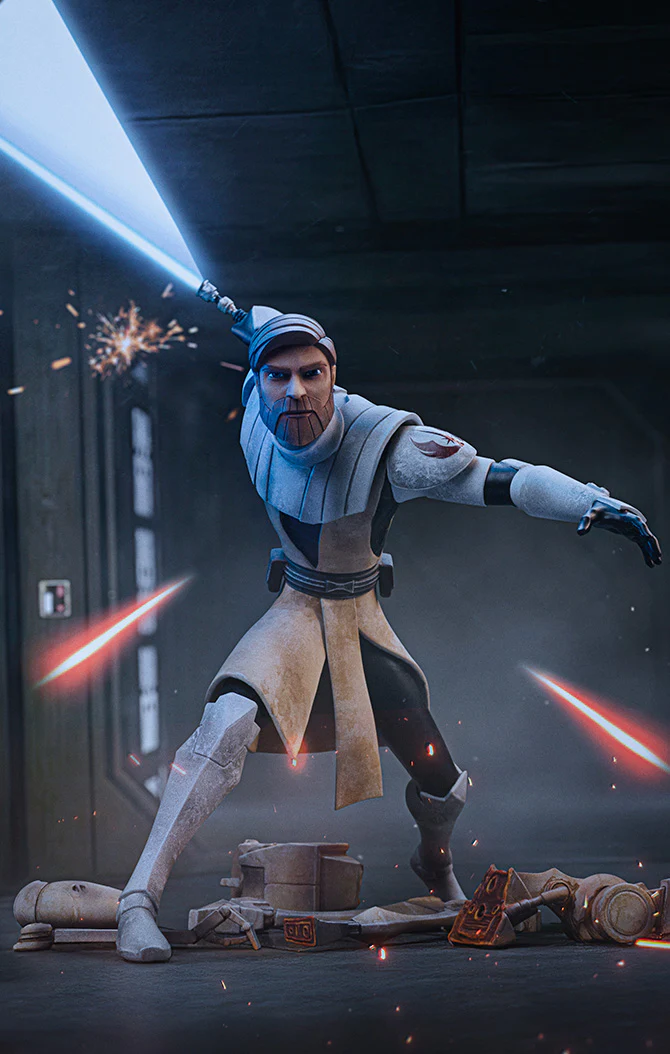 Digital Pre-Order - Statue Obi-Wan Kenobi - Star Wars: Clone Wars - Art Scale 1/10 - Iron Studios
