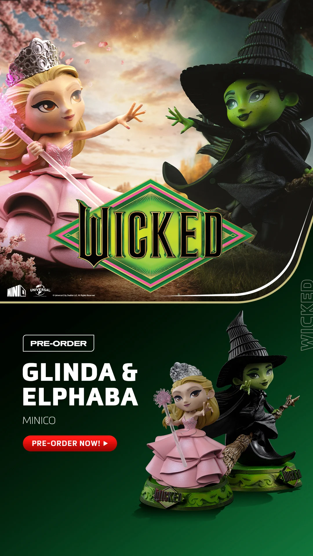 Glinda and Elphaba - Wicked - MiniCo - Pre-order