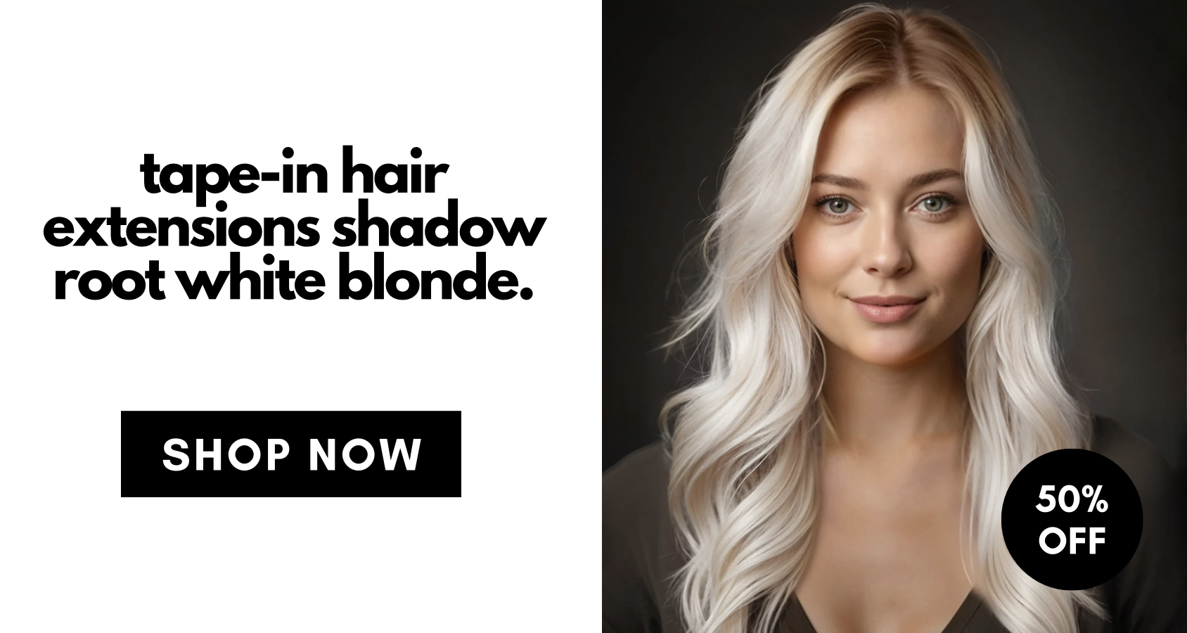 tape-in hair extensions shadow root white blonde. SHOP NOW
