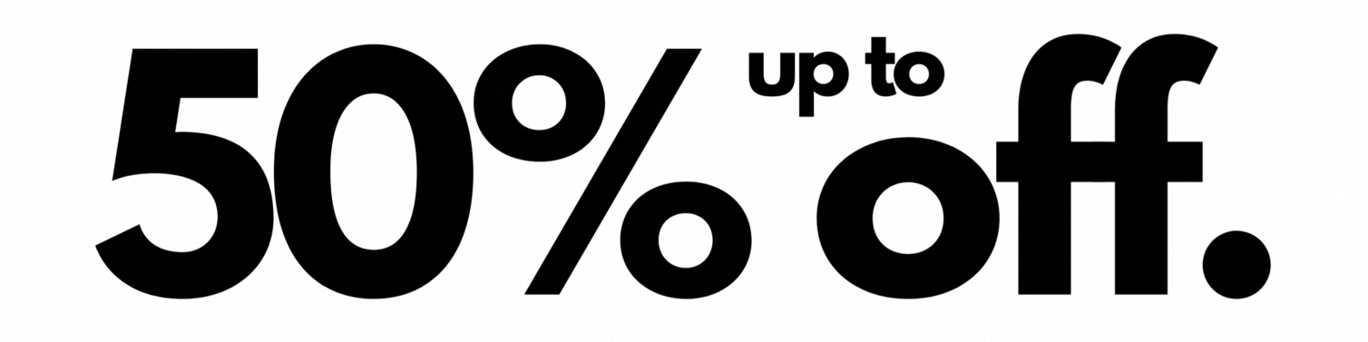 up to 50% off