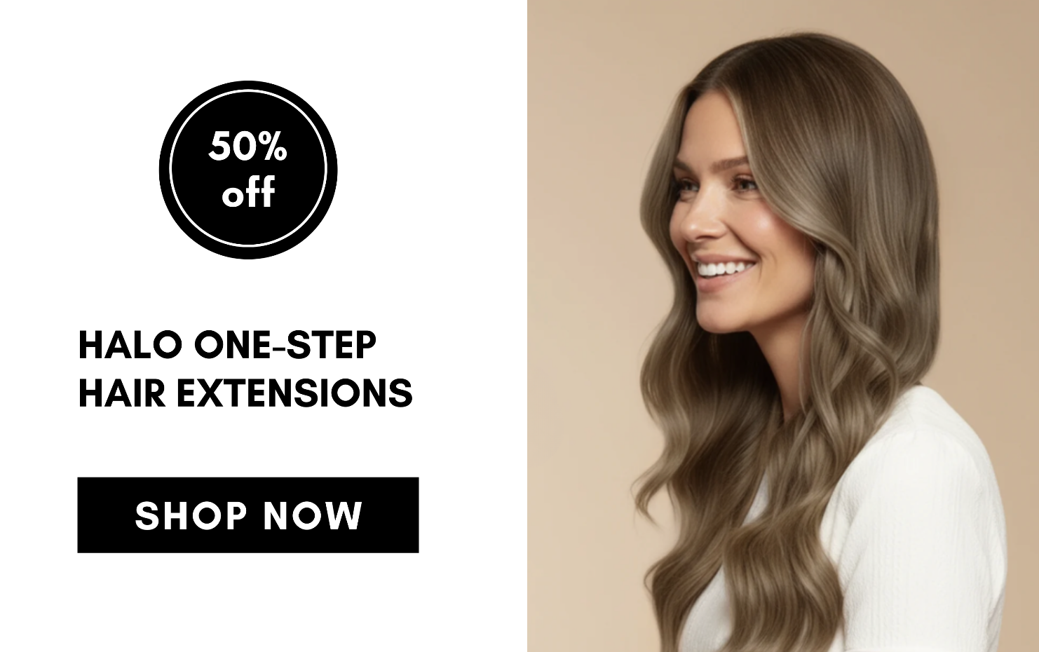 halo one-step hair extensions SHOP NOW 50% off
