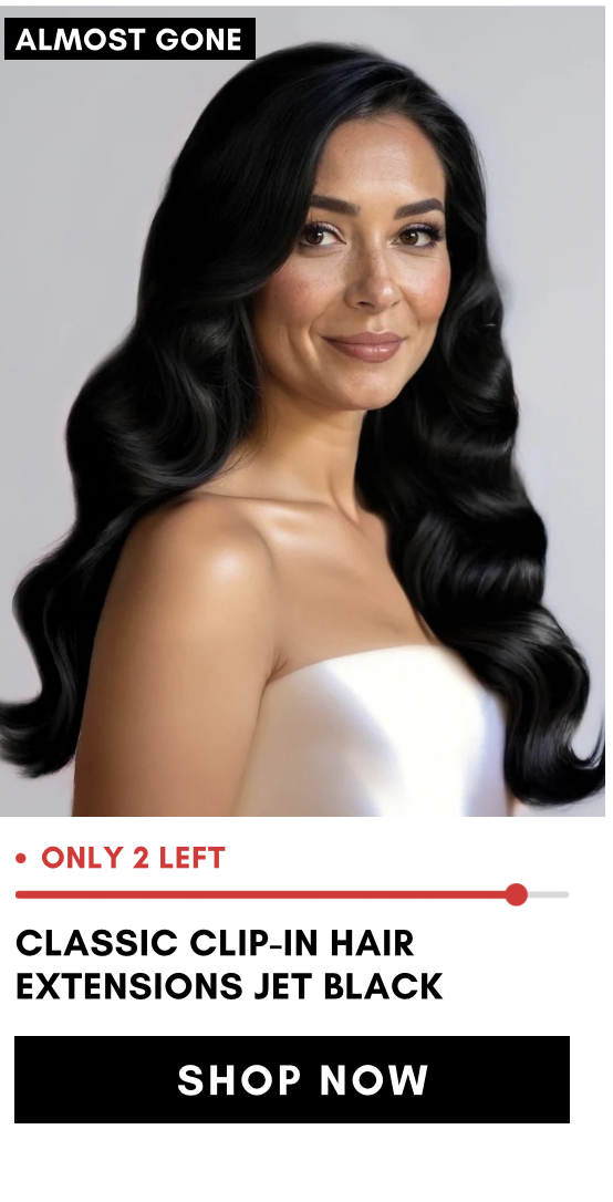classic clip-in hair extensions jet black
