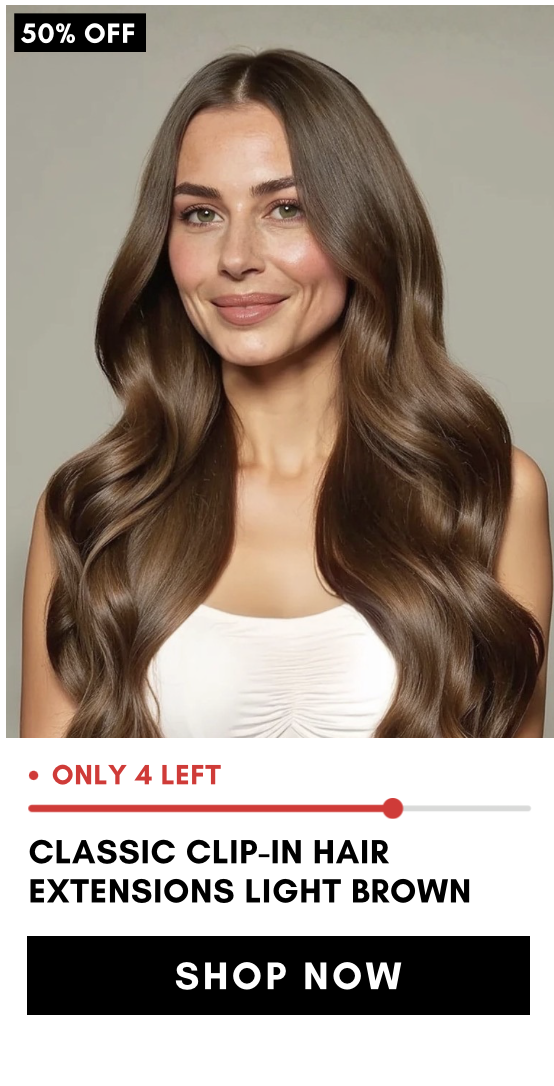 classic clip-in hair  extensions light brown