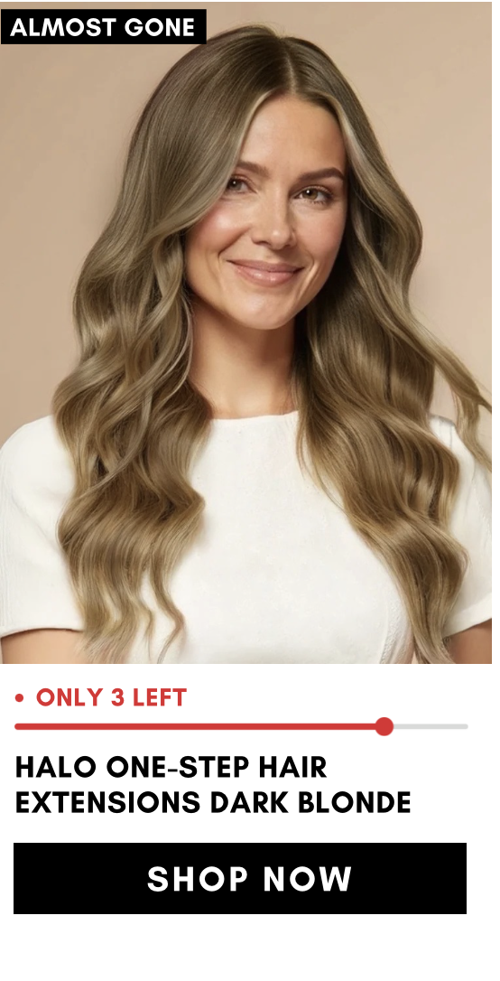 halo one-step hair extensions dark blonde