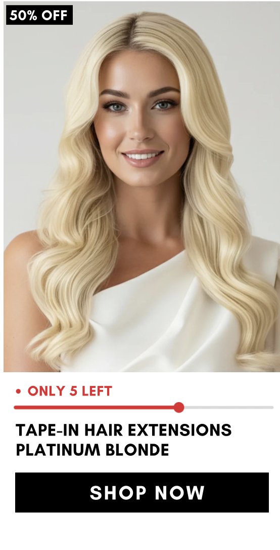 tape-in hair extensions platinum blonde