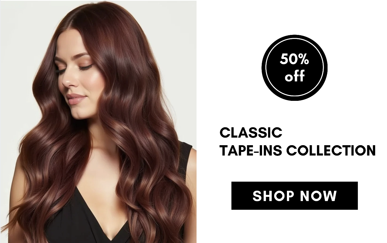 classic  tape-ins collection SHOP NOW 50% off
