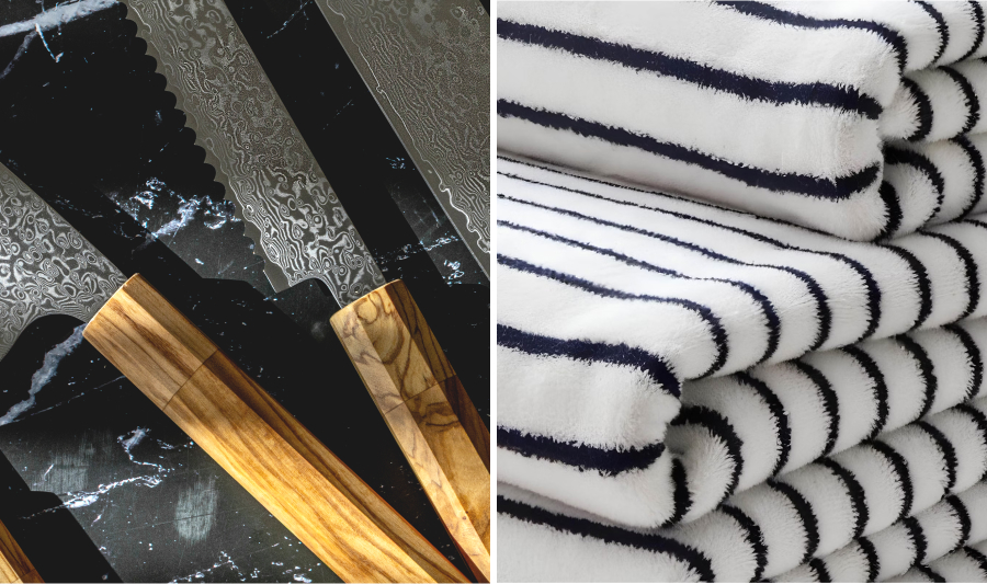 Images of kumo knives + Australian towels. 
