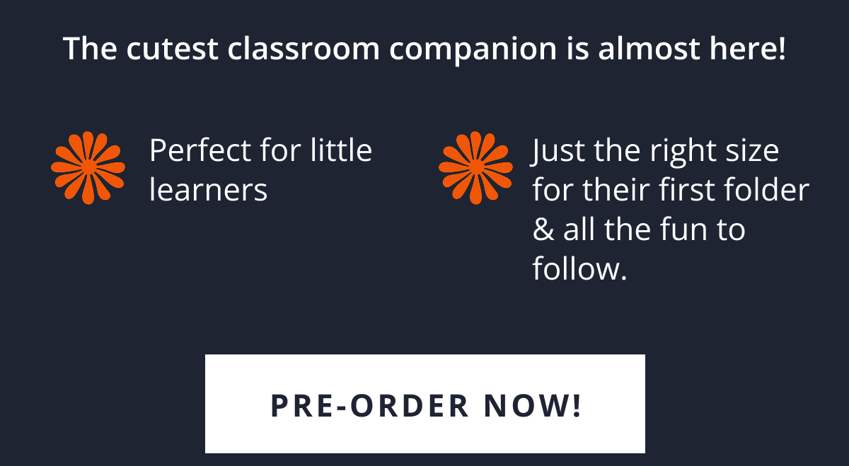The Cutest Classroom Companion is almost here! Perfect for Little Learners  Just the right size for their first folder and all the fun to follow. | Pre-Order Now! 