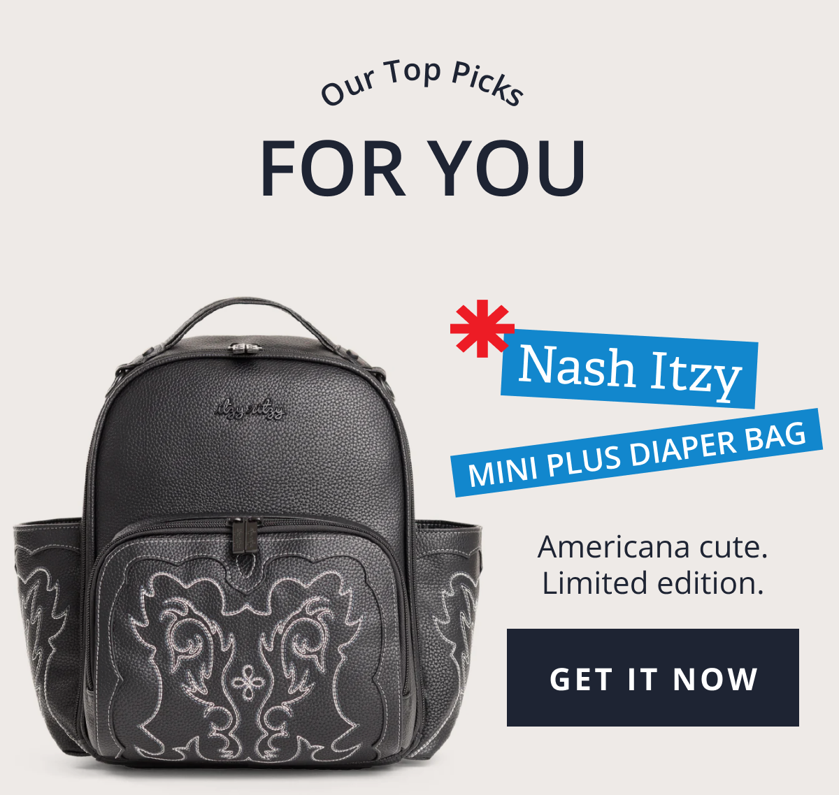 Our top picks for you  | Nash Itzy Mini Plus Diaper Bag - Americana cute. Limited edition. [ GET IT NOW ]