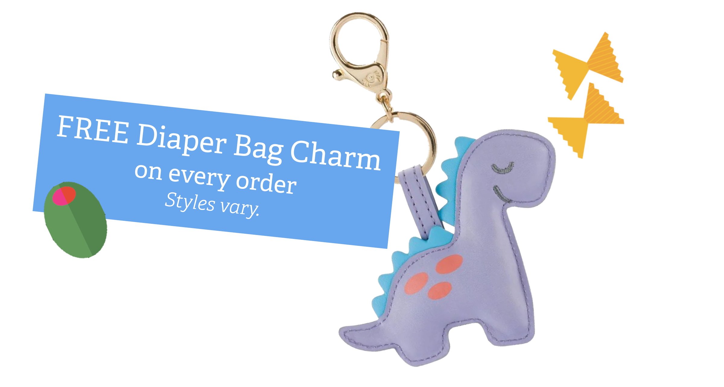 FREE Diaper Bag Charm on every order | Styles vary.