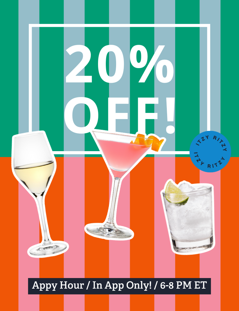 Join us for Appy Hour! Take 20% off* in our new app today from 6:00-8:00 pm ET. Download Now!