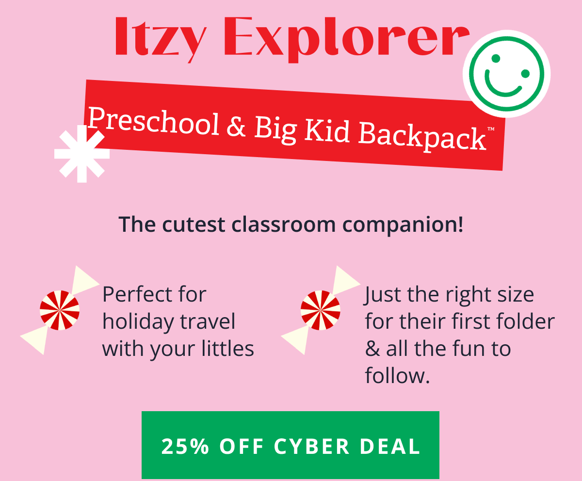 Itzy Explorer Preschool & Big Kid Backpack™ | The cutest classroom companion!  | Perfect for holiday travel with your littles  | Just the right size for their first folder & all the fun to follow. [ 25% OFF CYBER DEAL]