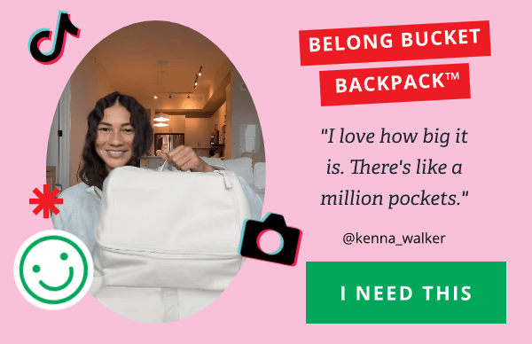 Belong Bucket Backpack | "I love how big it is. There's like a million pockets." @Kenna_Walker [I NEED THIS]