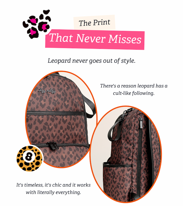 The Print that never misses | Leopard never goes out of style. There's a reason leopard has a cult-like following. It's timeless, it's chic and it works with literally everything. Meet the newest addition to the Boss Plus & Mini Plus  lineup in a new lightweight material that feels as good as it looks. Pre-order now & reserve yours. [GET MINE]