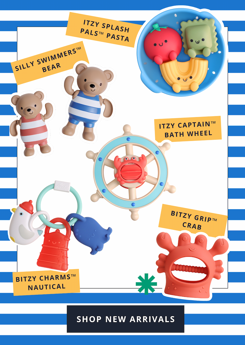 Bitzy Charms Nautical Bitzy Grip Crab Bitzy Captain Bath Wheel Silly Swimmers Bear Splash Pals Pasta