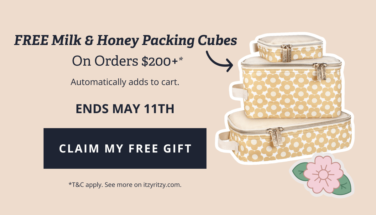 FREE Milk & Honey Packing Cubes  On Orders $200+* Automatically adds to cart. Ends May 11th. [ CLAIM MY FREE GIFT ] *T&C apply. See more on itzyritzy.com.