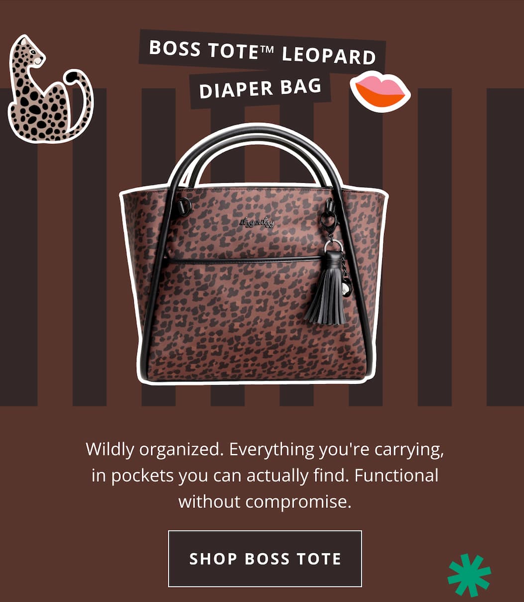 Boss Tote™ LEOPARD DIAPER BAG | Wildly organized. Everything you're carrying, in pockets you can actually find. Functional without compromise. [ SHOP BOSS TOTE ]
