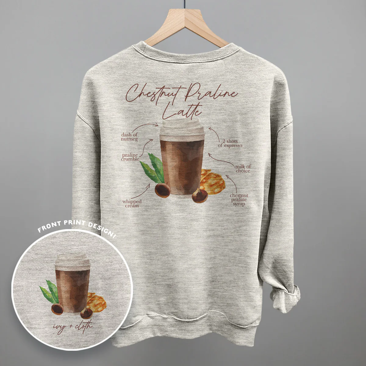 Image of Chestnut Praline Latte Recipe (Back Print)
