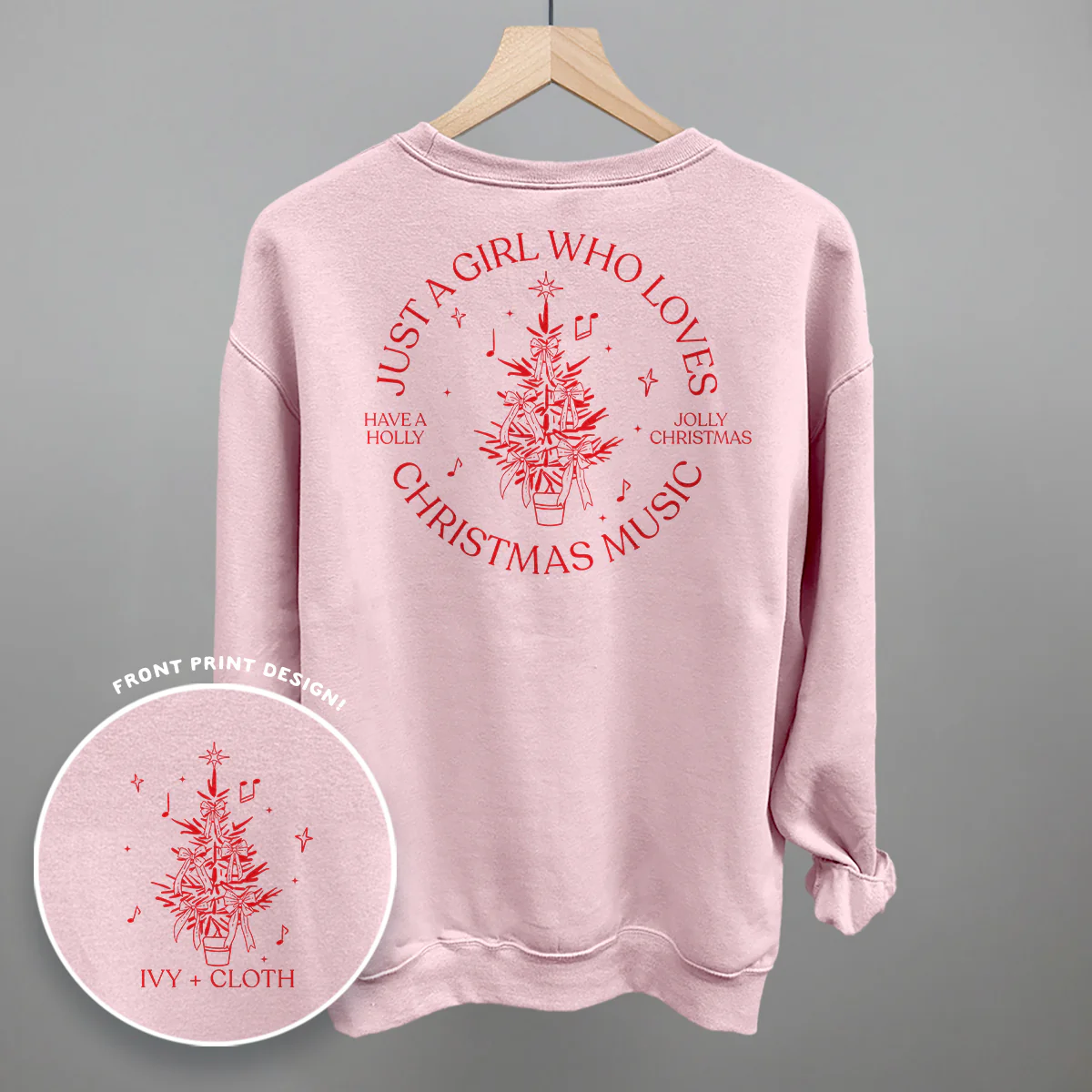 Image of Just A Girl Who Loves Christmas Music (Back Print)
