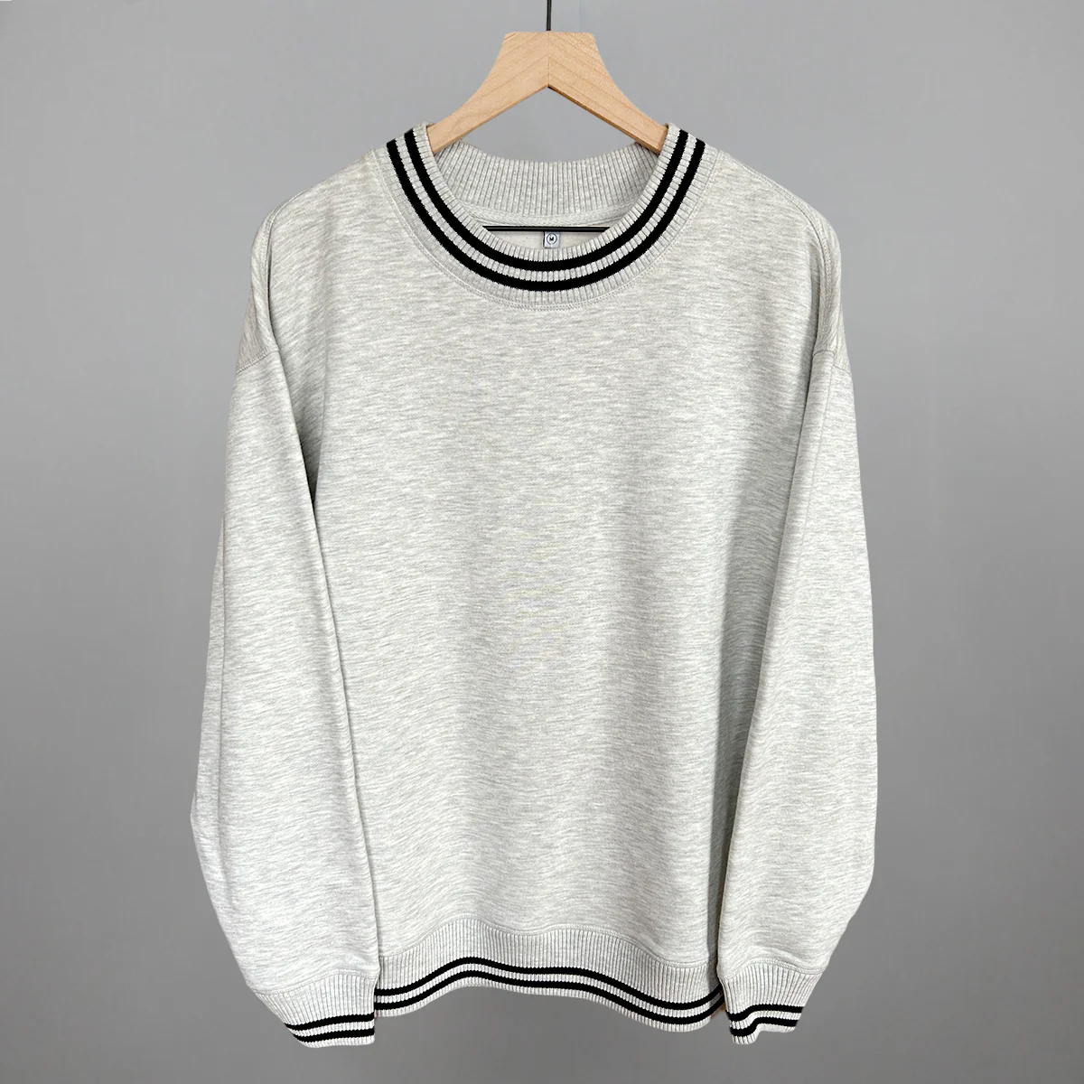 Image of Heather Grey Oversized Varsity Crew