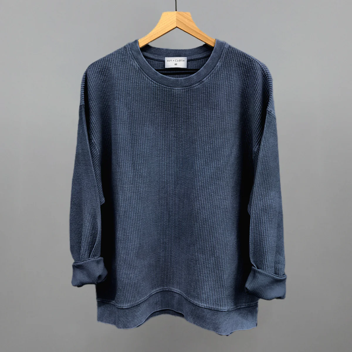 Image of Navy Oversized Corded Crew