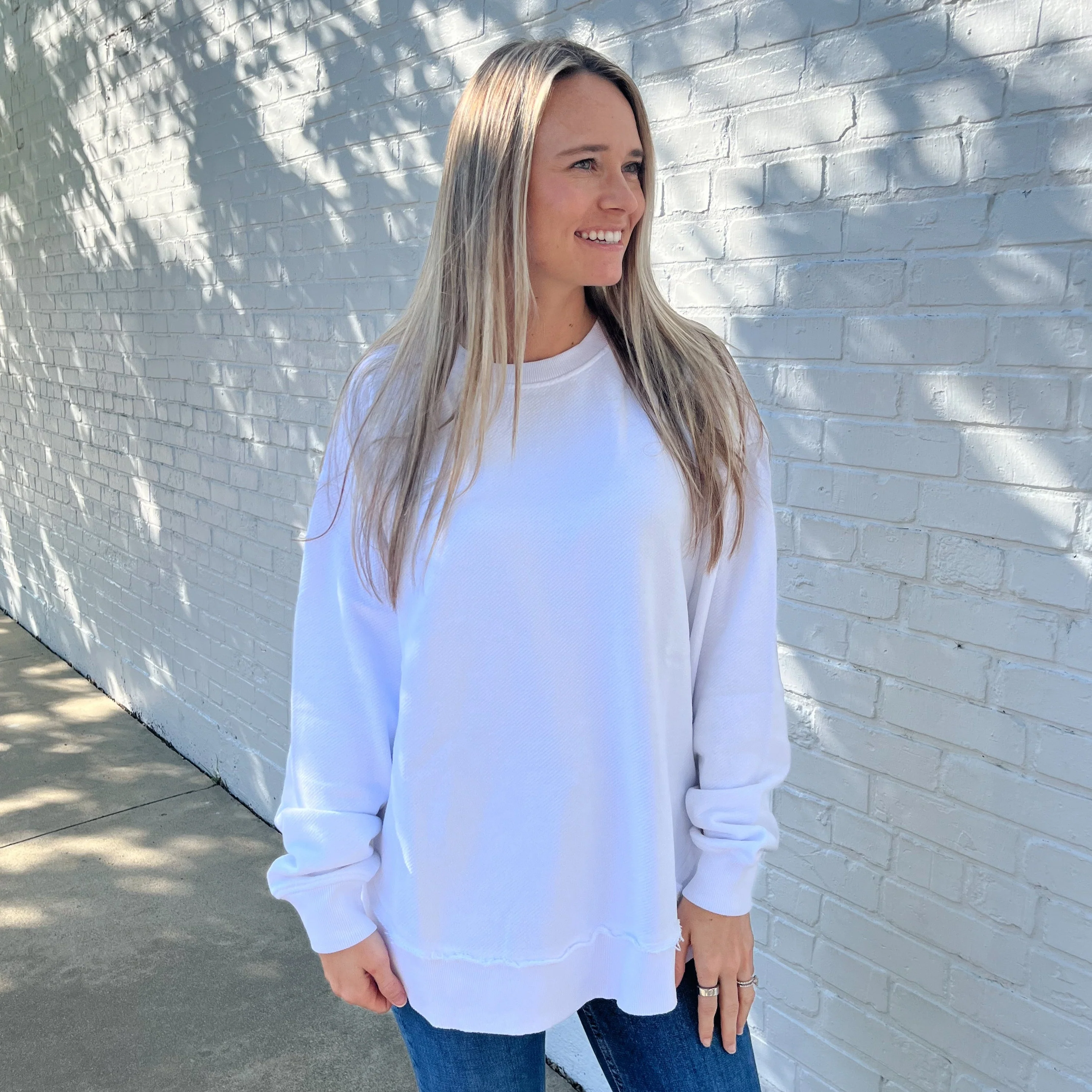 Image of White Oversized Terry Poncho