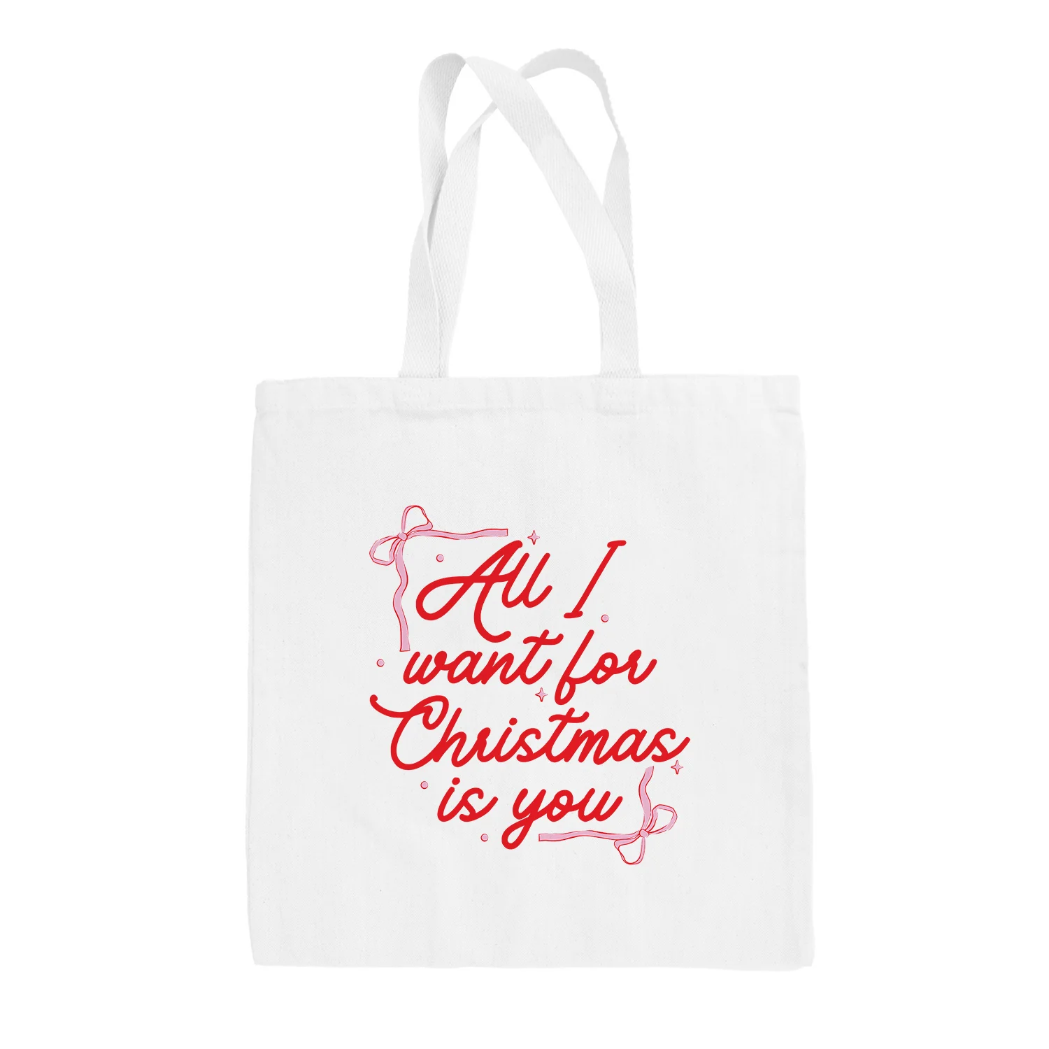 Image of All I Want For Christmas Is You Bows Tote Bag