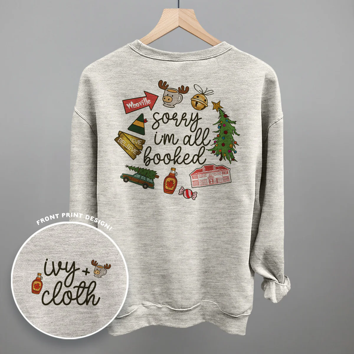 Image of Sorry I'm All Booked Christmas Movies (Back Print)
