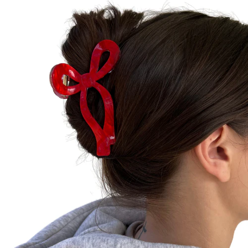 Image of Red Bow Claw Clip