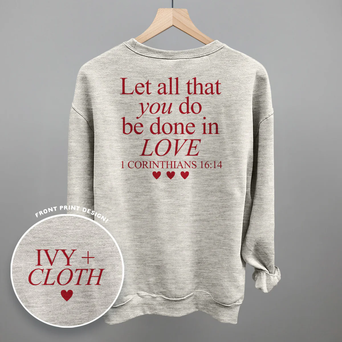 Image of Let All That You Do Be Done In Love (Red) (Back Print)
