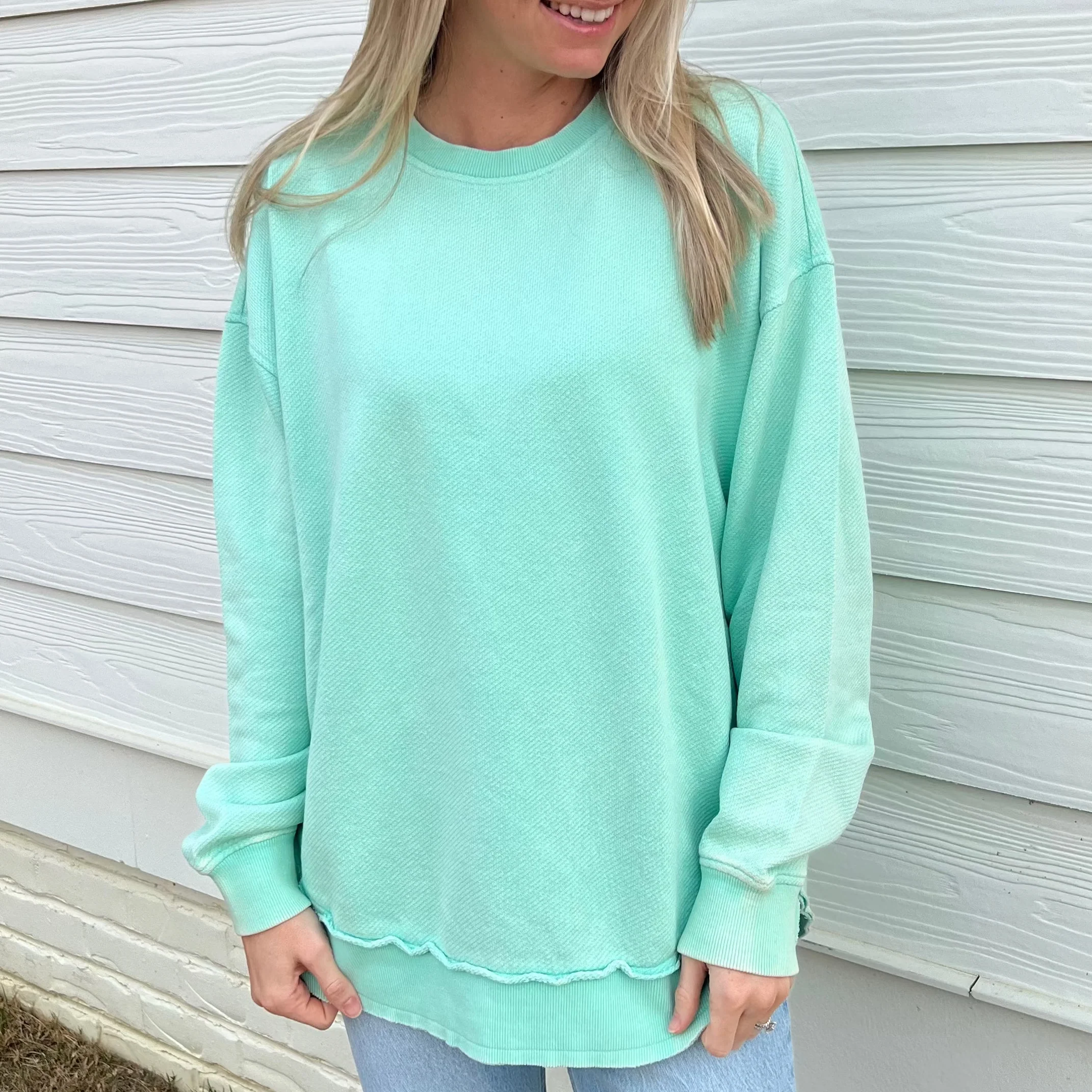 Image of Beach Glass Oversized Terry Poncho