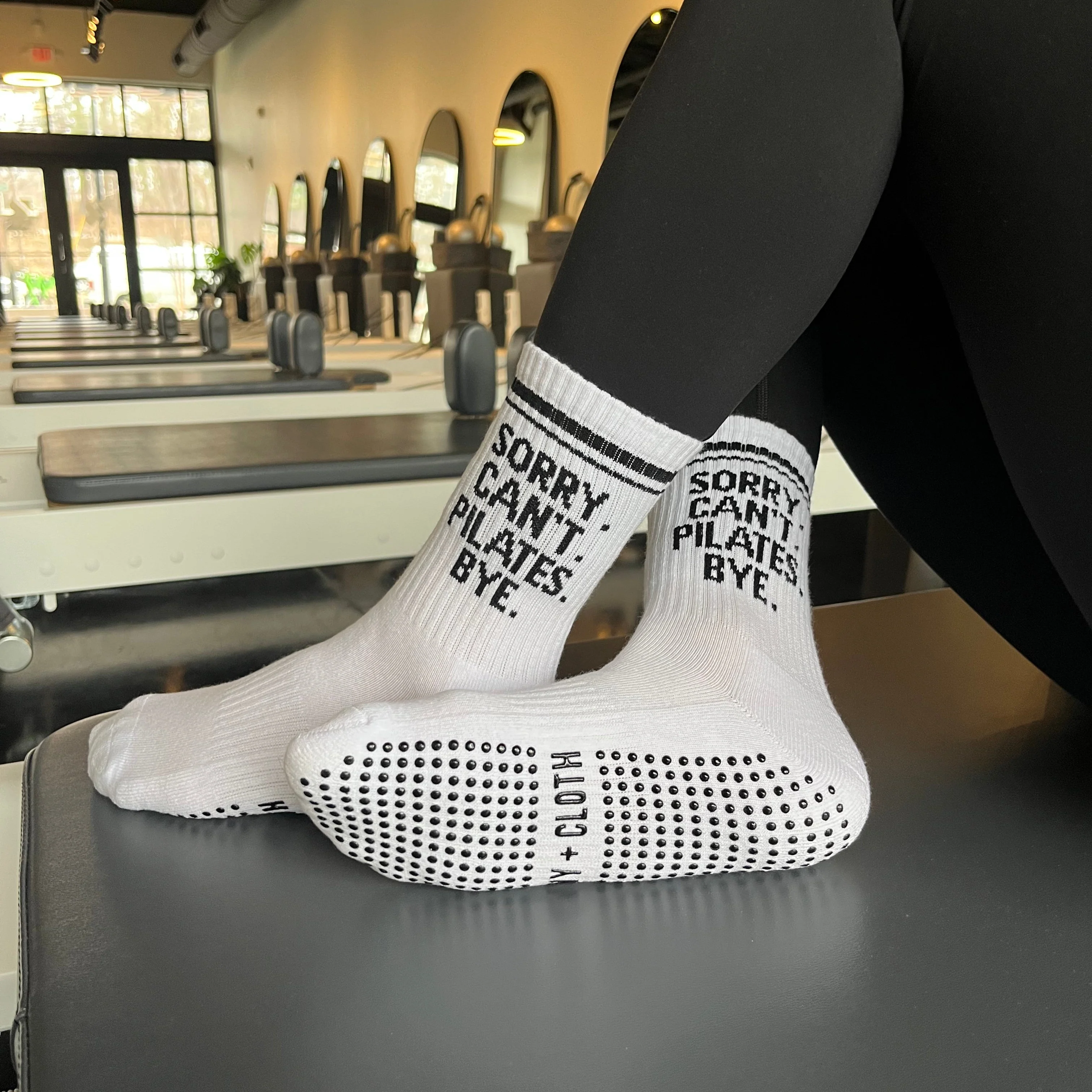 Image of Sorry Can't Pilates Bye Grip Socks