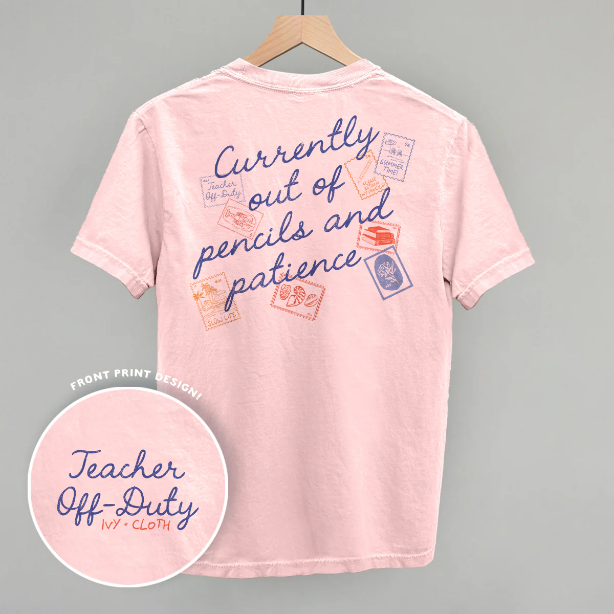 Image of Teacher Off Duty Stamps (Back Print)
