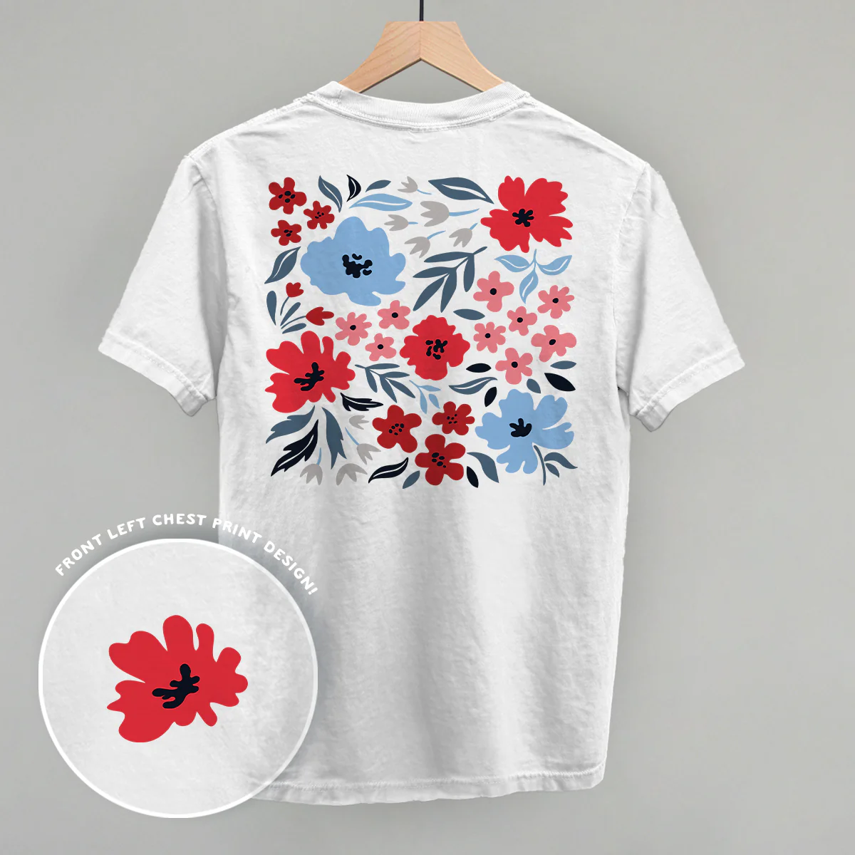 Image of Red And Blue Florals (Back Print)