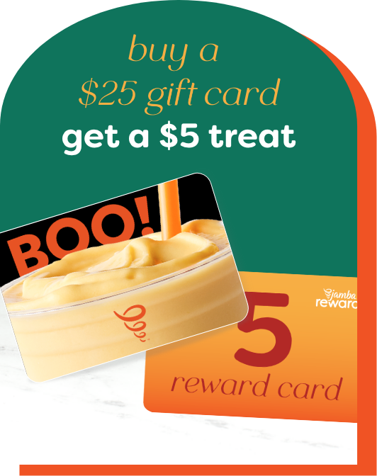 gift card buy a $25, get a $5 treat 