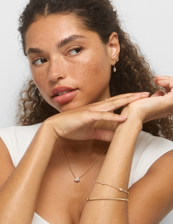 Our new Diamond + Bead Chain Collection remixes bezel set jewelry with subtle bead details.