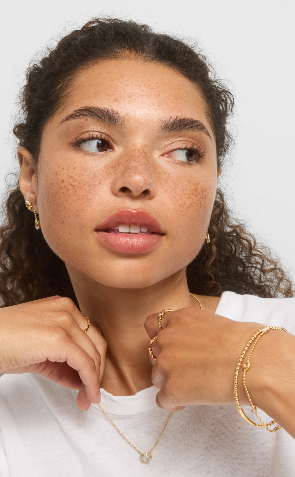 Diamond + Bead Chain collection combines subtle textures and bezel-set diamonds for additive style.